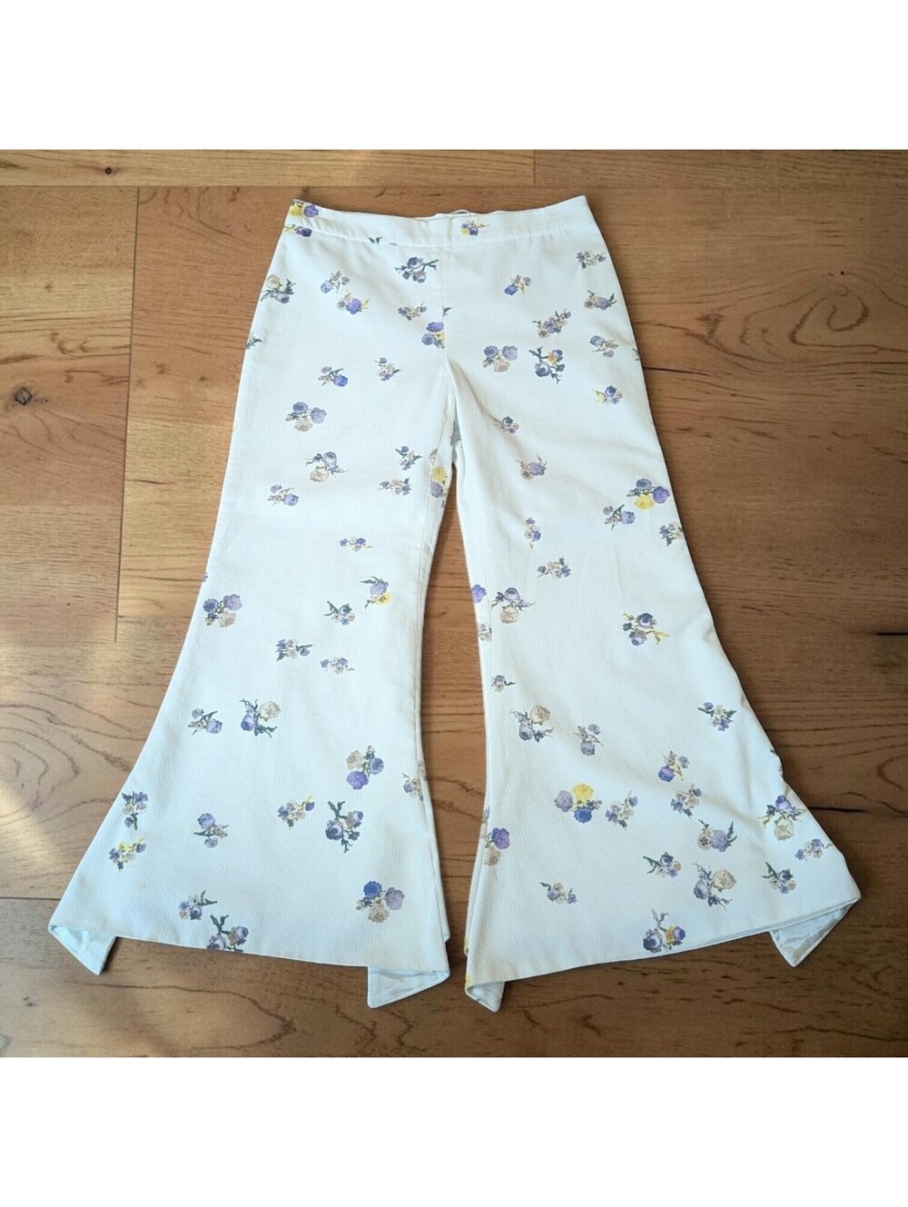 NWT Acne Studios Tyme Floral Corduroy Cropped Flare Pants Size EU 36/US 4 Rare